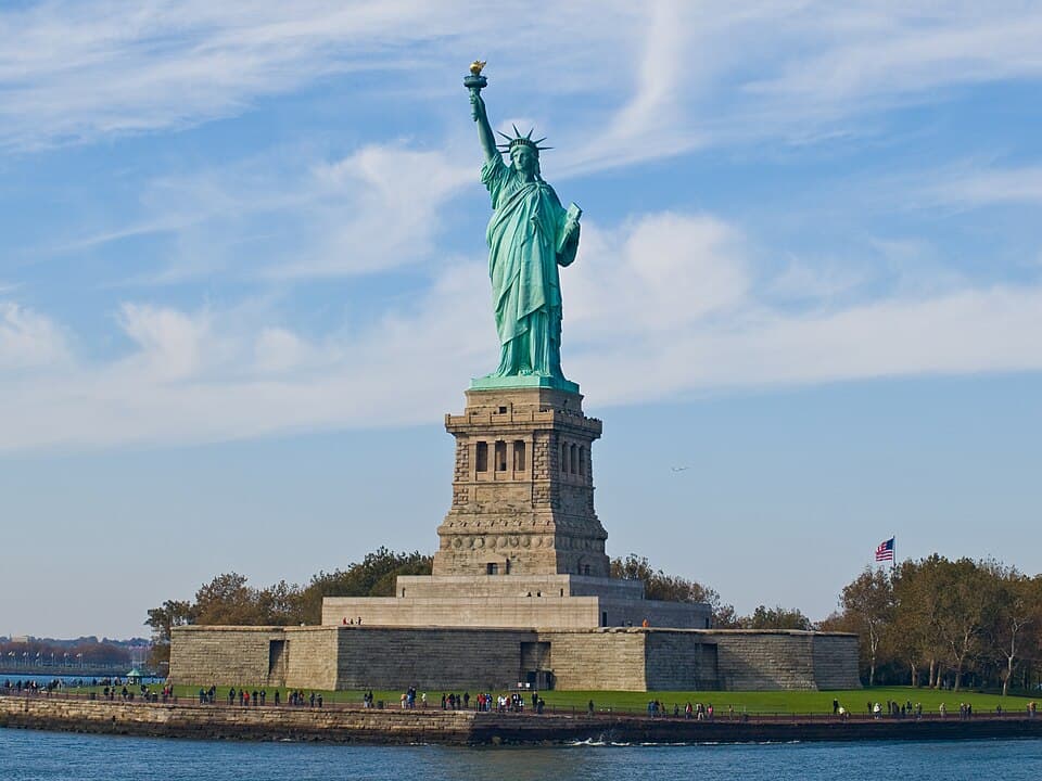 Statue of Liberty in New York Harbor, USA